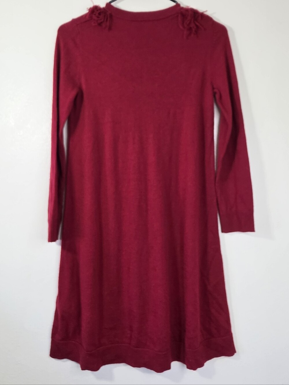 kate spade Burgundy Fringe-Trim Knit Dress - Picture 3 of 9